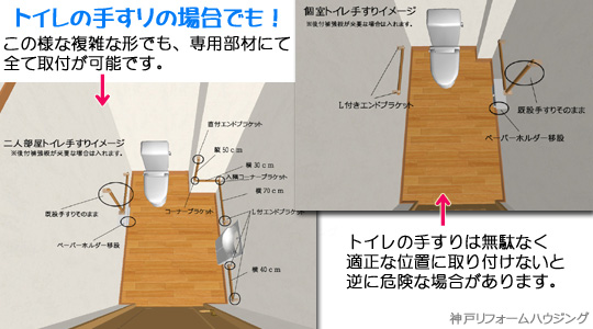 トイレ手摺りの場合でも