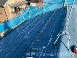 神戸市西区の屋根葺き替え工事カバー工法